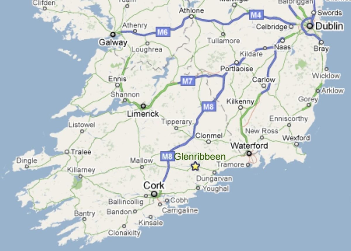 mapa del sur de la costa oeste de irlanda