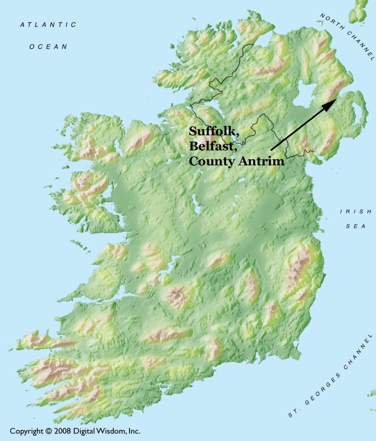 mapa de belfast, irlanda del norte