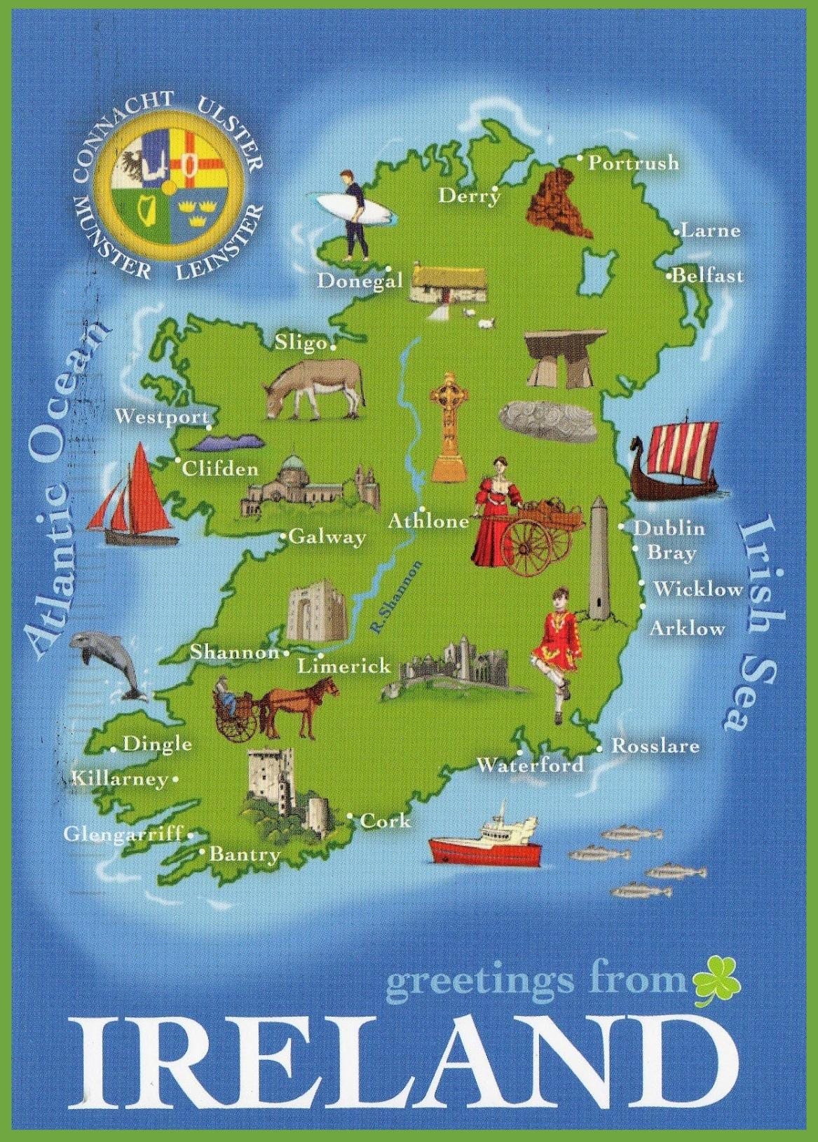 mapa de irlanda principales lugares de interés