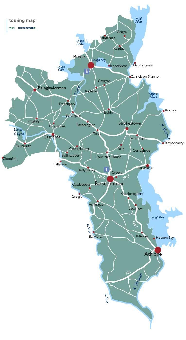 mapa de condado de roscommon, irlanda