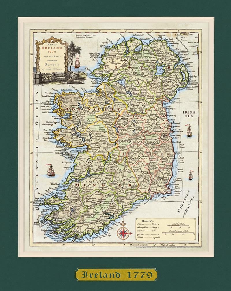 mapa de enmarcado mapa de irlanda