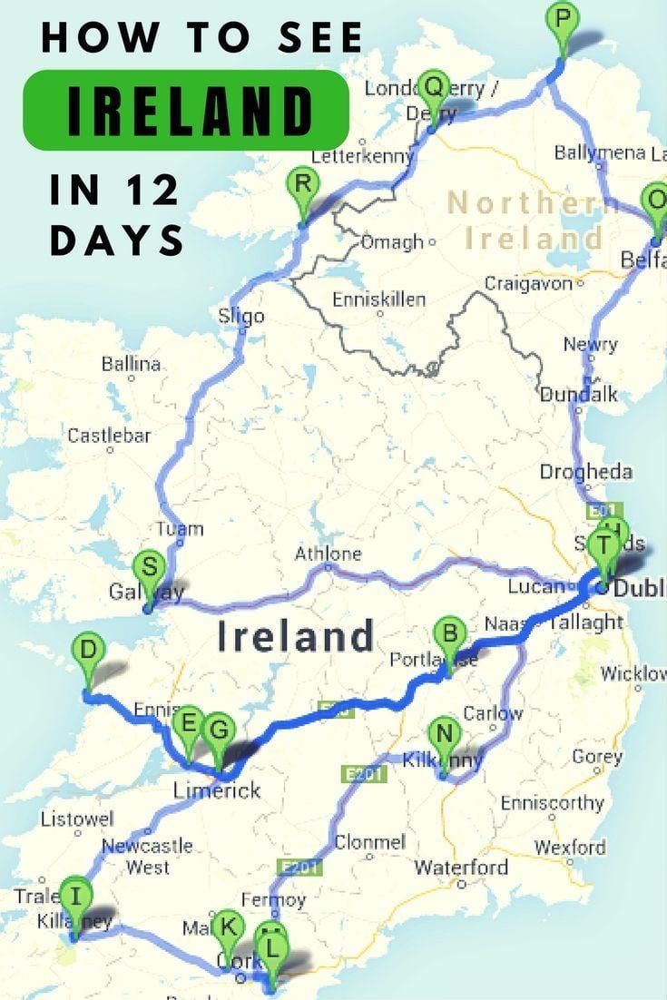 lugares para visitar irlanda mapa