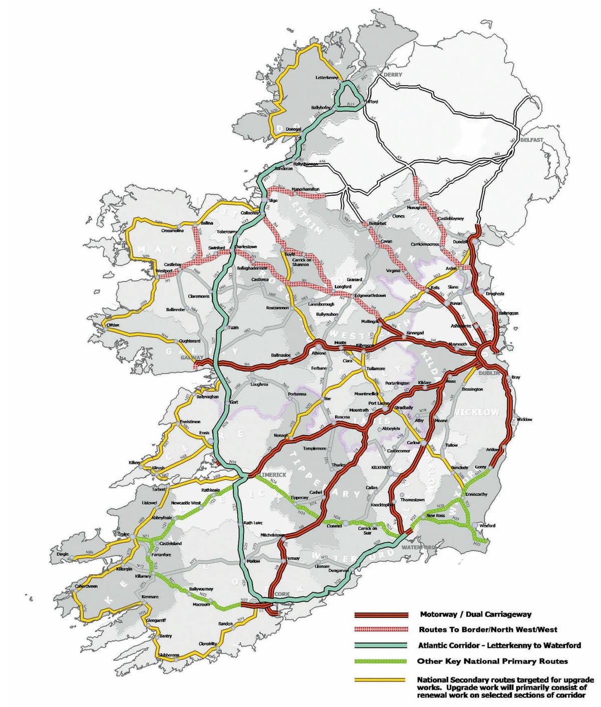 mapa de carreteras de irlanda 2016