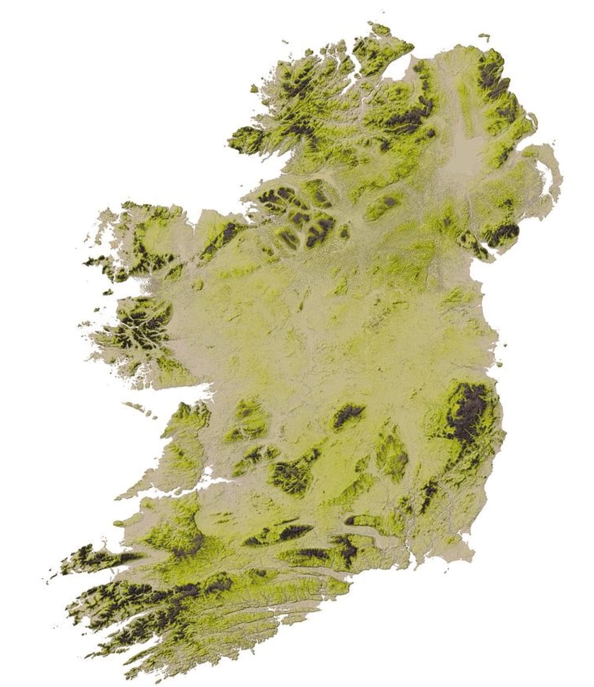 mapa geográfico de irlanda