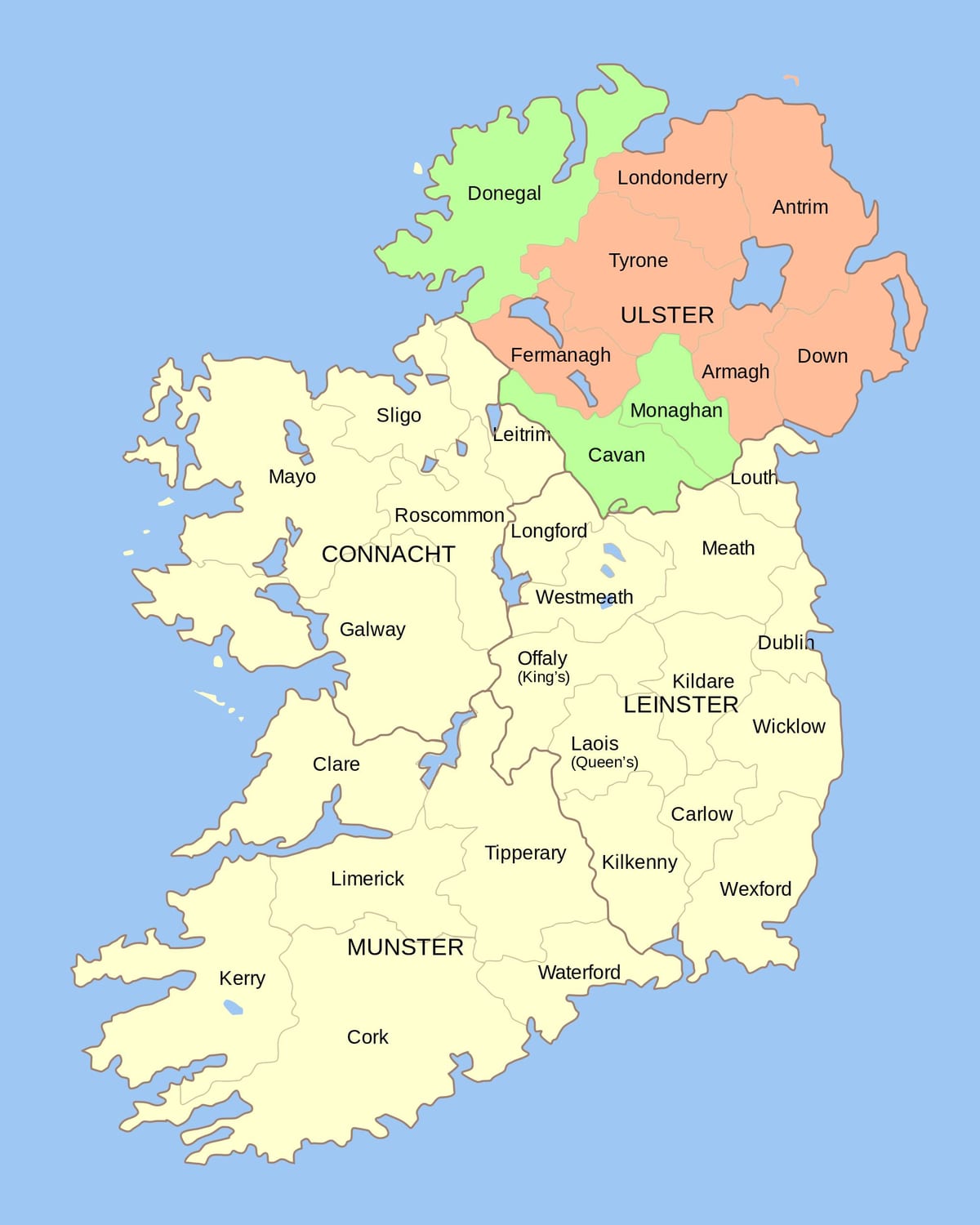 mapa de irlanda monumentos