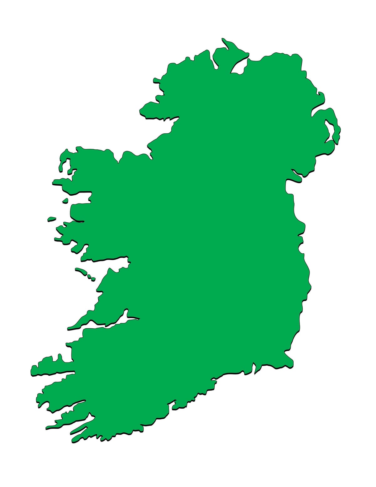 mapa de irlanda plantilla