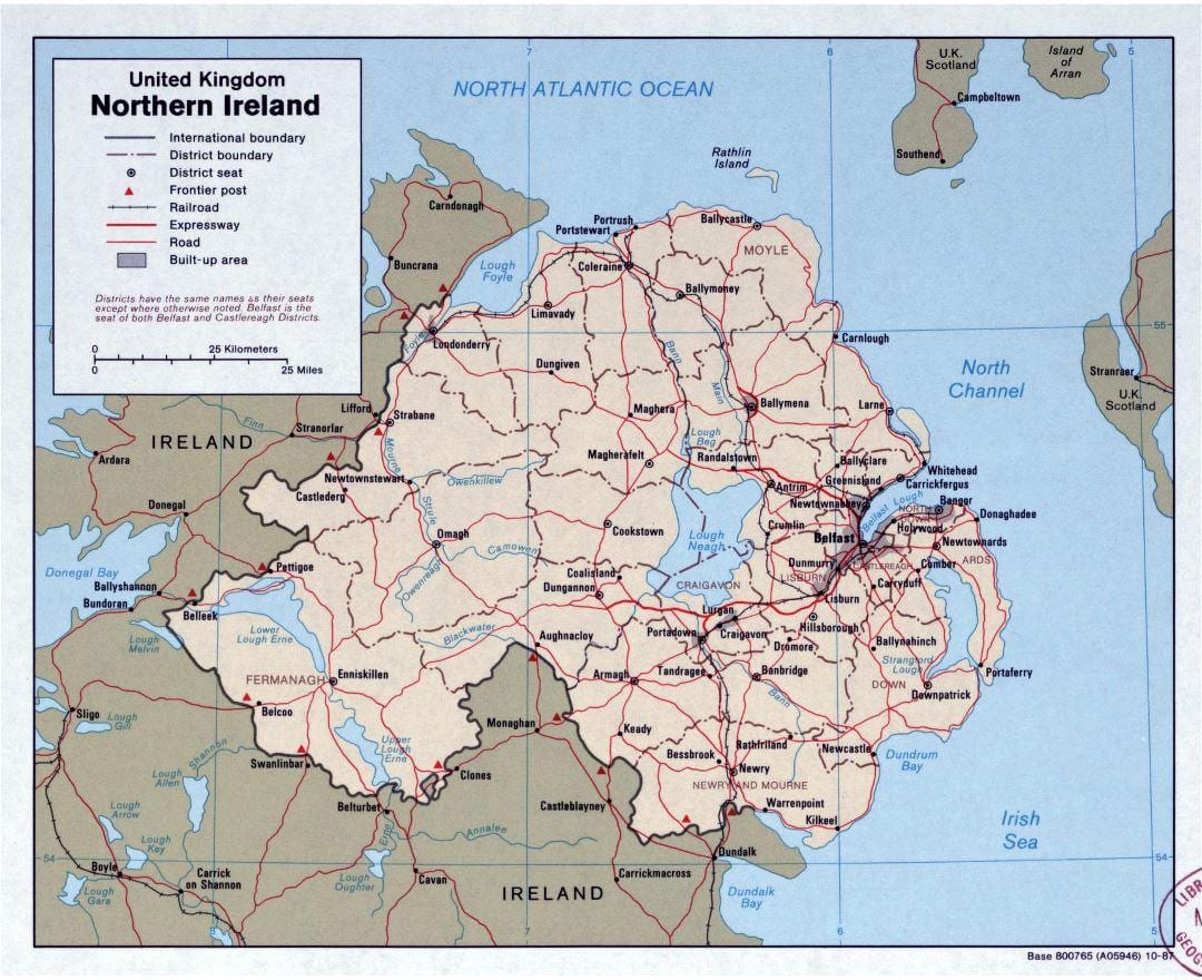 mapa de mapa de carreteras de irlanda y de irlanda del norte