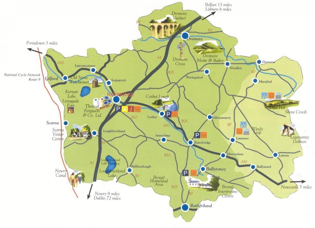 mapa de co por el norte de irlanda