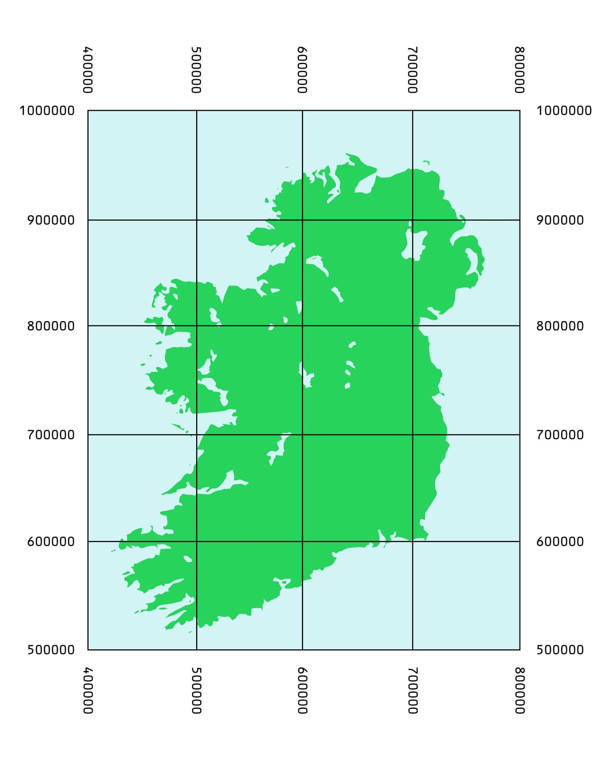 mapa de coordenadas de irlanda