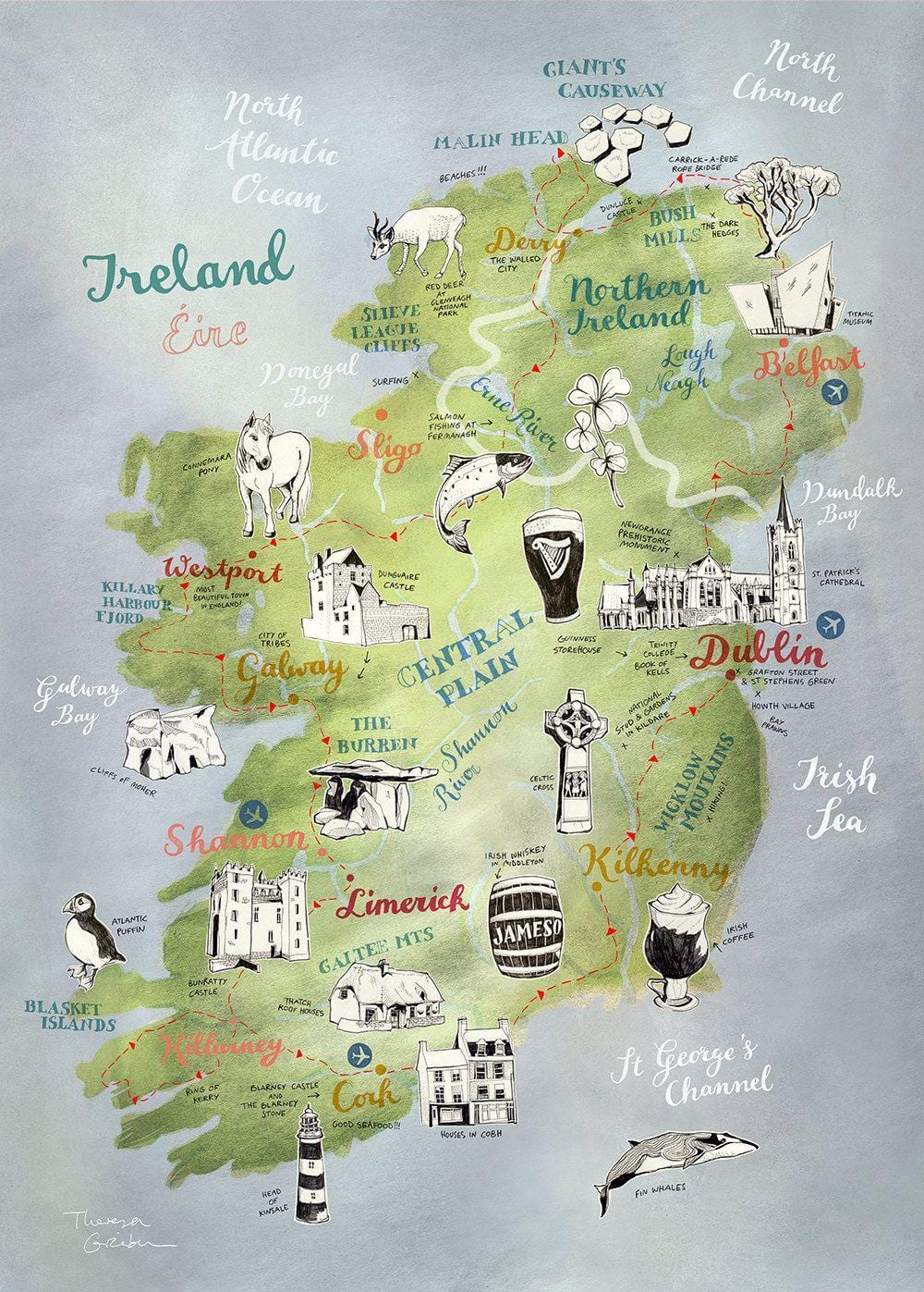 mapa de mapa de irlanda del cartel