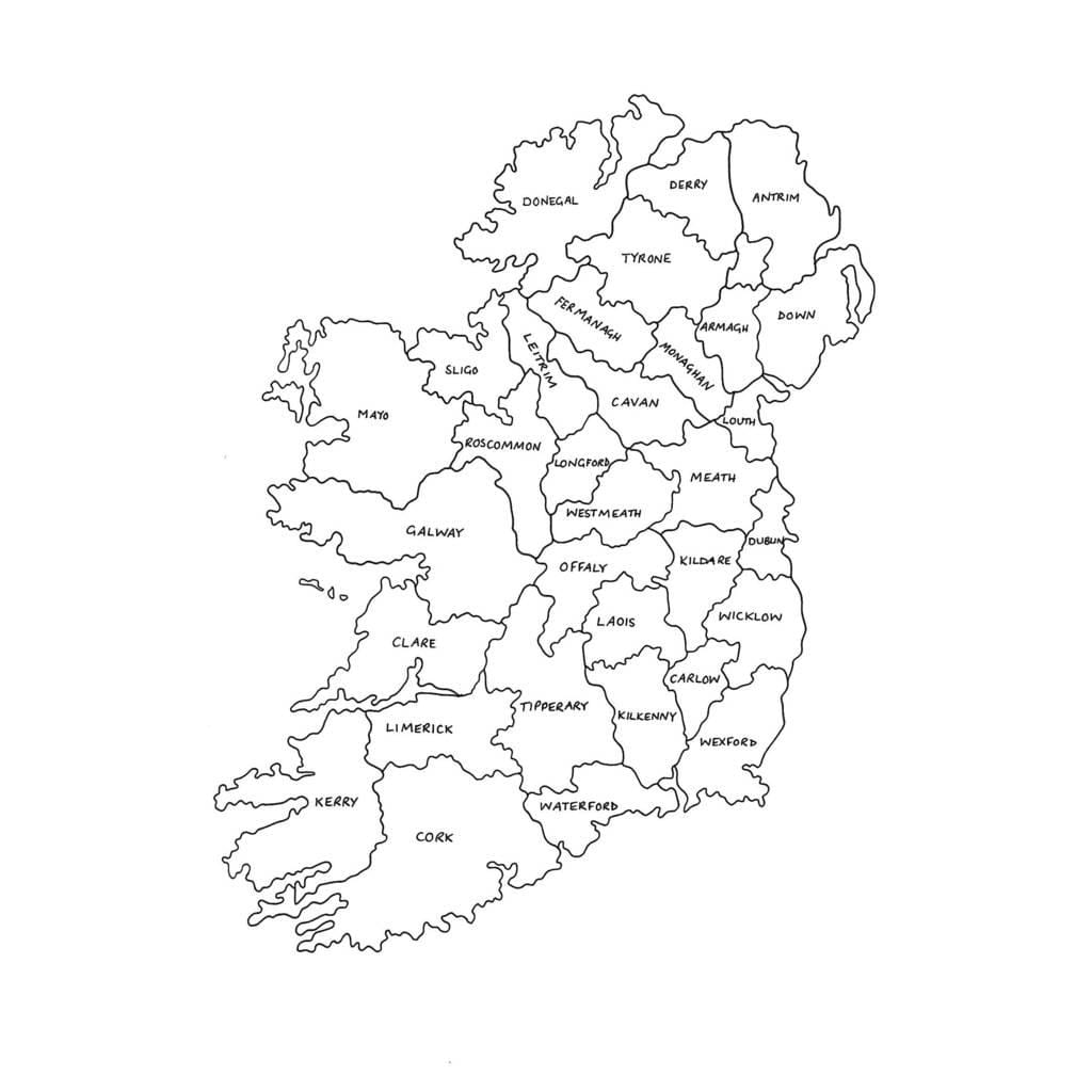 imprime el mapa de irlanda