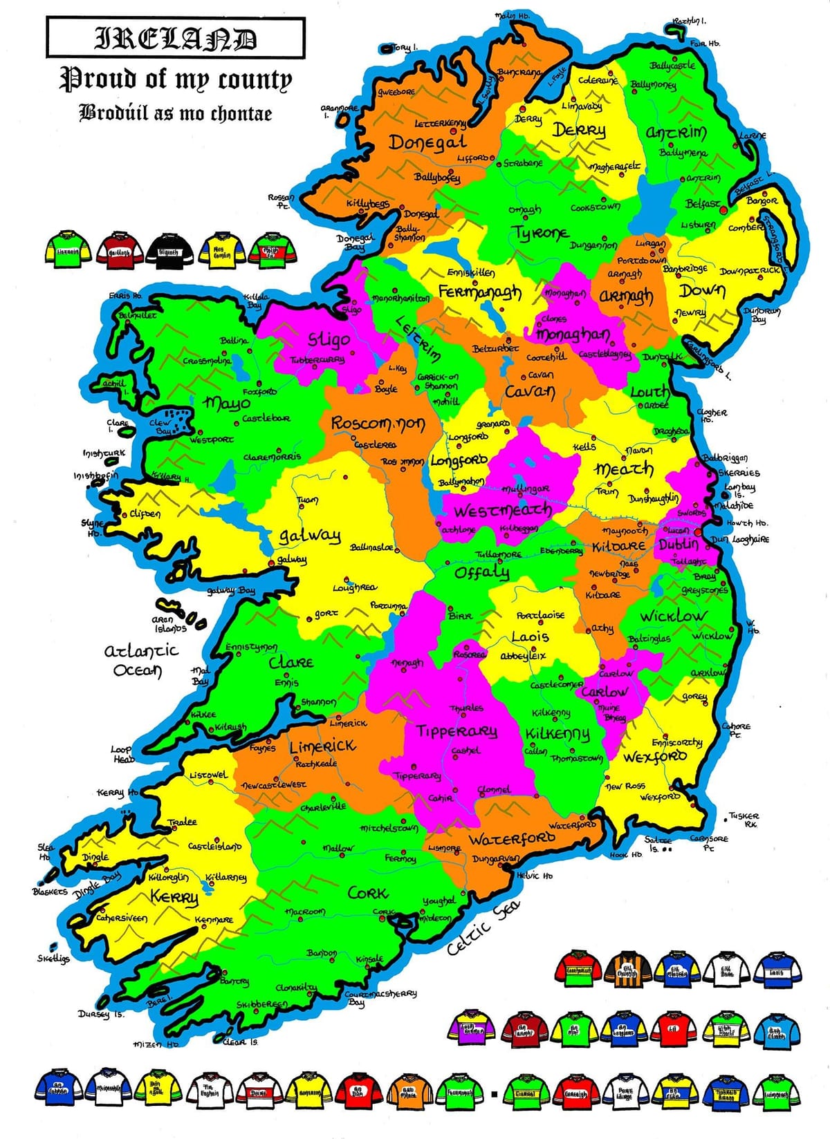 mapa de irlanda para la escuela primaria