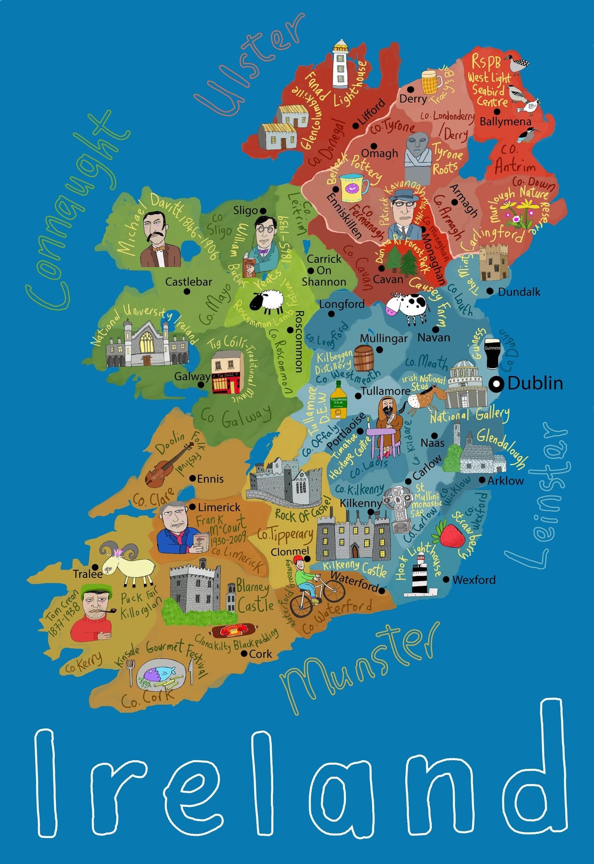 dibujos animados mapa de irlanda