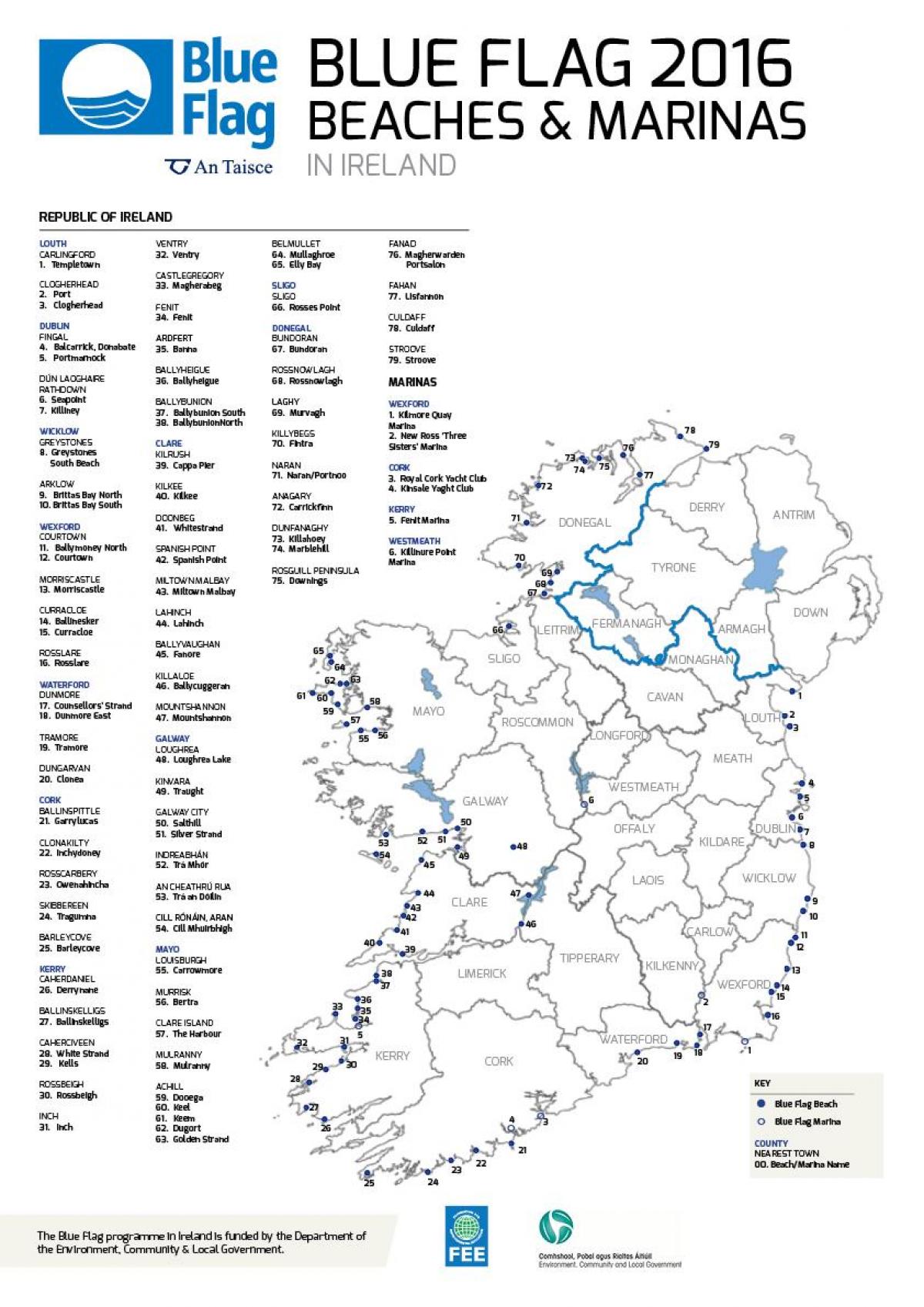 mejores playas en irlanda mapa