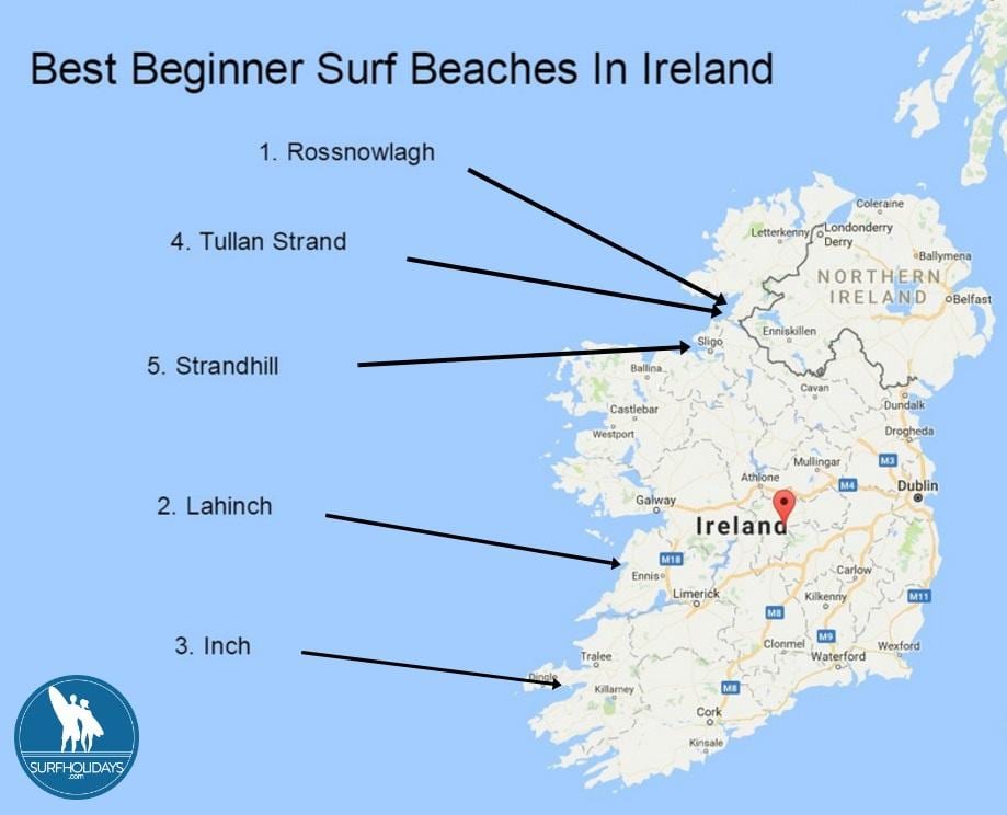 mapa de surf en irlanda