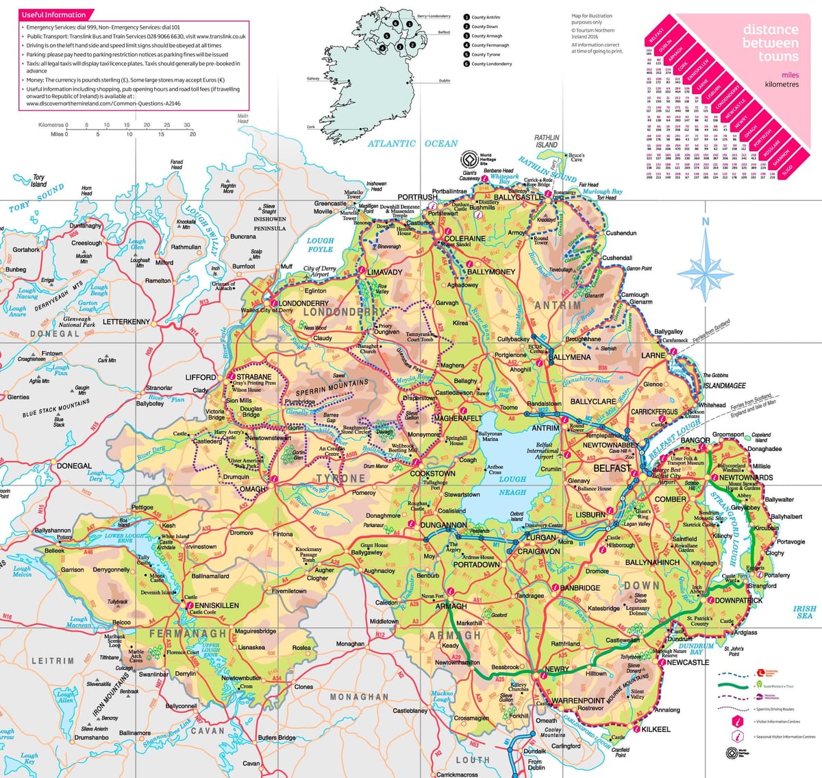 irlanda del norte atracciones mapa