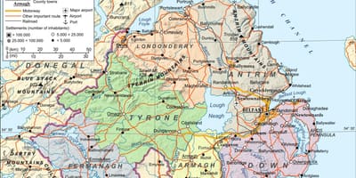 Mapa de aeropuertos en irlanda del norte