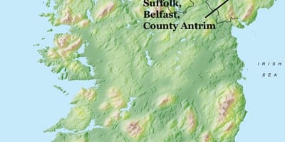 Mapa de belfast, irlanda del norte