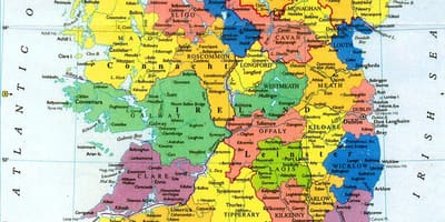Gran pared de mapa de irlanda