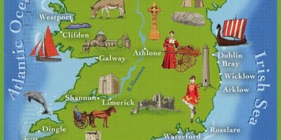 Mapa de irlanda principales lugares de interés