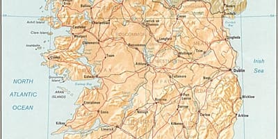 Mapa de mapa grande de irlanda para la venta