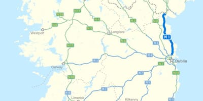 Mapa de irlanda autopista