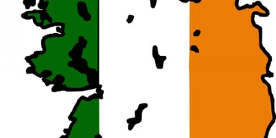 Mapa de la bandera de irlanda