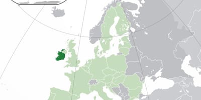 Irlanda del mapa en el mapa del mundo