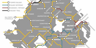 Mapa de irlanda del norte red ferroviaria