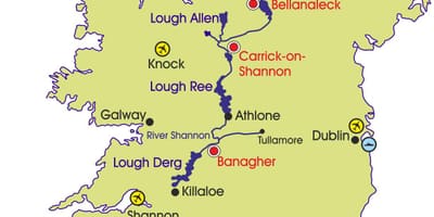 Mapa de irlanda ríos y montañas