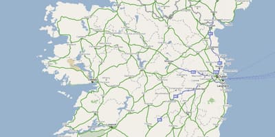 Mapa de irlanda carretera