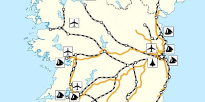 Mapa de irlanda del transporte