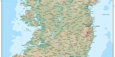 Mapa de irlanda del terreno 