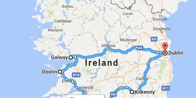 Mapa de irlanda planificador de viajes