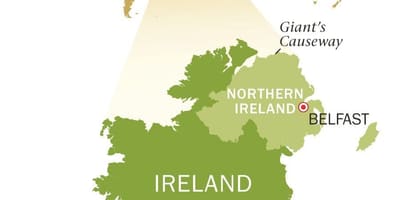 Mapa de la isla esmeralda, irlanda