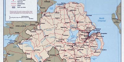 Mapa de mapa de carreteras de irlanda y de irlanda del norte