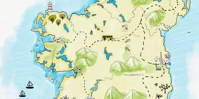 Mapa de los lugares a visitar en irlanda