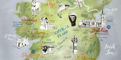 Mapa de mapa de irlanda del cartel