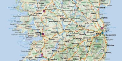 Mapa de mapa de irlanda del libro