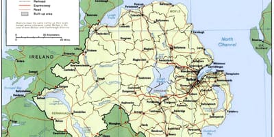 Irlanda del norte mapa de las ciudades