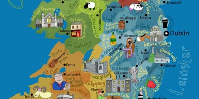Dibujos animados mapa de irlanda