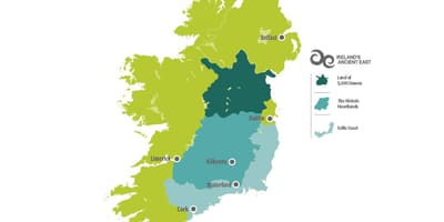 Mapa de mapa de irlanda de la costa este
