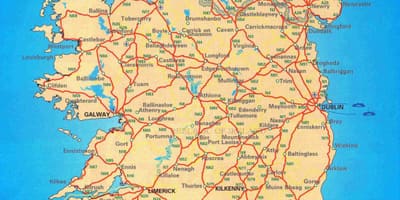 Mapa de los condados de la república de irlanda