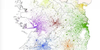 Irlanda densidad de población mapa
