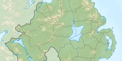 Mapa de mapa físico de irlanda del norte