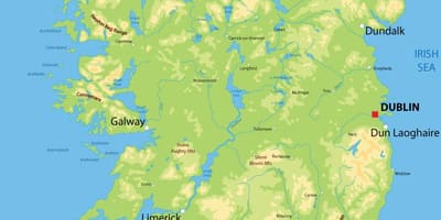 Mapa en relieve de irlanda