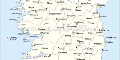 Mapa de mapa político de irlanda