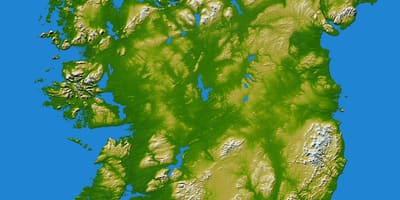 Irlanda cordilleras mapa