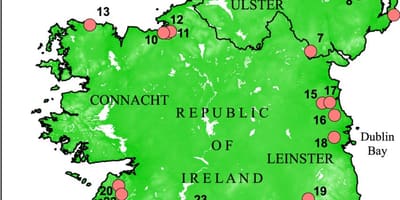 Mapa de irlanda, que muestra ríos