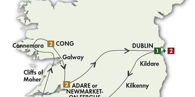 Irlanda conducir el mapa del recorrido